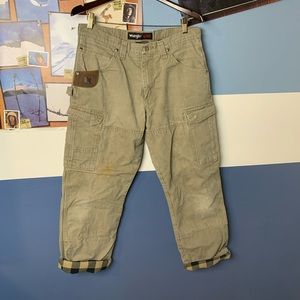 SOLD Wrangler RIGGS workwear flannel lined cargo